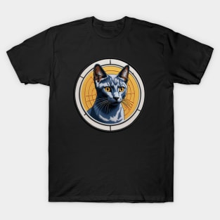 Russian Blue Embroidered Patch T-Shirt